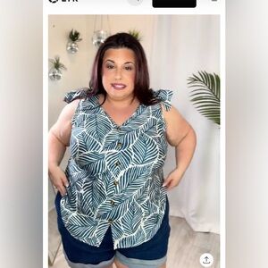 Plus Leaf Print Tank